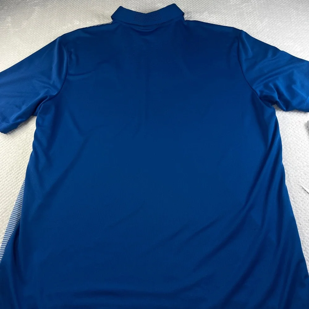 Adidas Climachill Golf Polo Mens Blue White Striped 